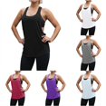 thumbnail image 1 of XIAOCHA Solid Sleeveless Tank Top For Women Loose Fit U Neck Athletic Workout Shirts, 1 of 5