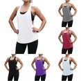 thumbnail image 1 of XIAOCHA Solid Sleeveless Tank Top For Women Loose Fit U Neck Athletic Workout Shirts, 1 of 5