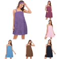thumbnail image 1 of XIAOCHA Solid Terry Cloth Bath Wrap for Women Square Shoulder Strap Pocket Cover Up, 1 of 5