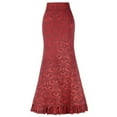 thumbnail image 1 of XIAOCHA Style Fishtail Skirt Women Long Retro Ruffle Punk Vintage Bodycon Skirt Skirt, 1 of 5