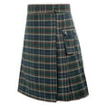 thumbnail image 1 of XIAOCHA Summer Plaid Graphic Midi Skirt for Women Tartan Print Pleated Side Pocket Uniform Long Skirts, 1 of 5