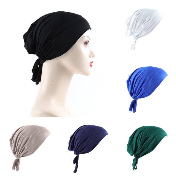 XIAOCHA Tie‑Back Turban for Women Solid Casual Fall‑Winter Headwrap,A