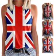 thumbnail image 1 of XIAOCHA Union Jack Flag Print Tank Top For Women Sleeveless Crew Neck Summer Vest, 1 of 4
