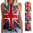 thumbnail image 1 of XIAOCHA Union Jack Flag Print Tank Top For Women Sleeveless Crew Neck Summer Vest, 1 of 4