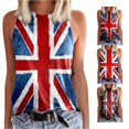 thumbnail image 1 of XIAOCHA Union Jack Flag Print Tank Top For Women Sleeveless Crew Neck Summer Vest, 1 of 4