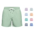 thumbnail image 1 of XIAOCHA Vertical Stripe Swim Shorts For Men Elastic Waist Loose Fit Summer Trunks, 1 of 4