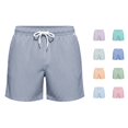 thumbnail image 1 of XIAOCHA Vertical Stripe Swim Shorts For Men Elastic Waist Loose Fit Summer Trunks, 1 of 4