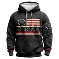 thumbnail image 1 of XIAOCHA Vintage Patriotic Hoodie For Men We The People Graphic Pullover Top Kangaroo Pocket Hooded Sweatshirt, Black, Sizes S, 1 of 3