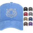 thumbnail image 1 of XIAOCHA Vintage Washed Embroidered Dad Hat for Women Adjustable Hat Band Outdoor Daily Ball Cap,Light Blue, 1 of 4