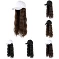 thumbnail image 1 of XIAOCHA Wavy‑Hair Wig Hat for Women Adjustable Hat Band Sun Protection Baseball Cap,E, 1 of 2
