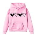 thumbnail image 1 of XIAOCHA WoMen's Valentines Heart-Print Hoodie Oversized Long-Sleeve Pullover top Soft Comfortable Holiday Casual hoodies, 1 of 4
