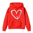 thumbnail image 1 of XIAOCHA WoMen's Valentines Love Heart-Print Hoodie Oversized Long-Sleeve Hooded Pullover Cozy Holiday Casual Soft hoodies, 1 of 4