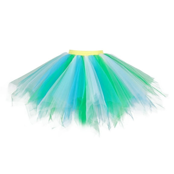 XIAOCHA Women Christmas Dance Party Patchwork Tulle Skirt Holiday Party TuTu Ballet Skirts