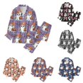 thumbnail image 1 of XIAOCHA Women Halloween Print Pajama Set Long Sleeve Button Down Sleep Pant Set, 1 of 5