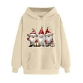 thumbnail image 1 of XIAOCHA Women Hoodies Christmas Gnomes Graphic Hoodie Pullover Sweatshirt Festive Holiday Gnome Print Long Sleeve Pocketed Top Comfortable Winter Wear, 1 of 3