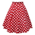 thumbnail image 1 of XIAOCHA Women Polka Dot Midi Skirt High Waist Pleated Flared Skirt Retro Party Daily Wear Skirt, 1 of 4