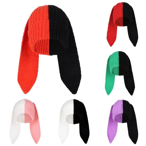 XIAOCHA Women’S 3D‑Ear Beanie Solid Hats Casual Fall‑Winter Toque,Orange