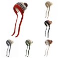 thumbnail image 1 of XIAOCHA Women’S Fair‑Isle Earflap Beanie，Pattern‑Knit Fall‑Winter Outdoor Toque,Red, 1 of 4