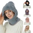 thumbnail image 1 of XIAOCHA Women’S Fur‑Trim Earflap Neck‑Gaiter Set Solid Hats Outdoor Fall‑Winter Bonnet,Grey, 1 of 4