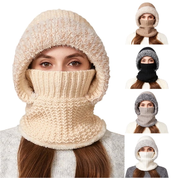 XIAOCHA Women’S Soft Lined Beanie,Full‑Coverage Knit Hats,Fall‑Winter Outdoor Headwear,Beige