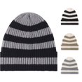 thumbnail image 1 of XIAOCHA Women’S Stripe‑Knit Beanie Printed Hats Casual Fall‑Winter Bonnet,Grey, 1 of 6
