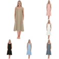 thumbnail image 1 of XIAOCHA Women Solid Nightgown Spaghetti Strap Midi Dress Sleepwear, 1 of 4