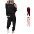 thumbnail image 1 of XIAOCHA Women Solid Print Tracksuit Long Sleeve Jogger Pants Loungewear, 1 of 7