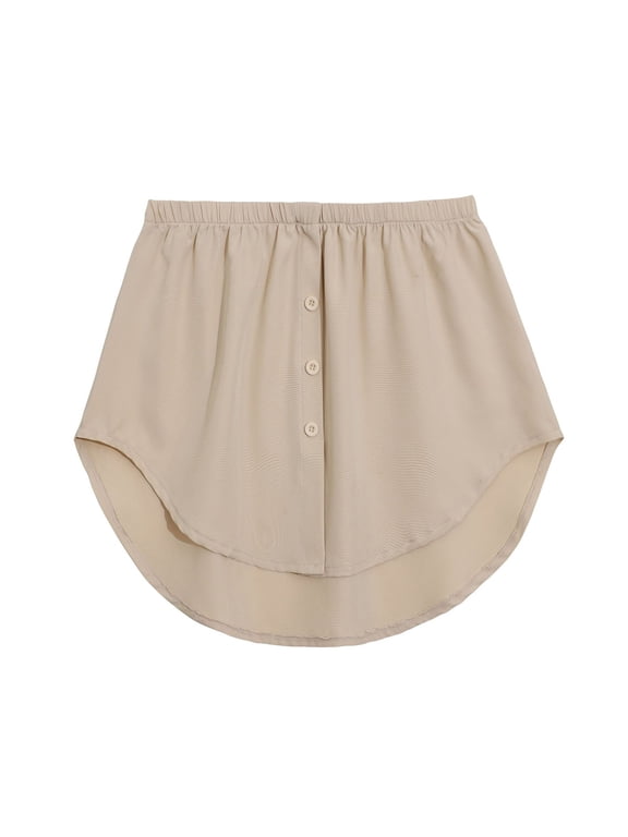 Women's Button Down Shirt Extender Elastic Waist High Low Layering Hem Extender