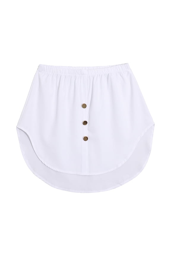 Women's Button Down Shirt Extender Elastic Waist High Low Layering Hem Extender