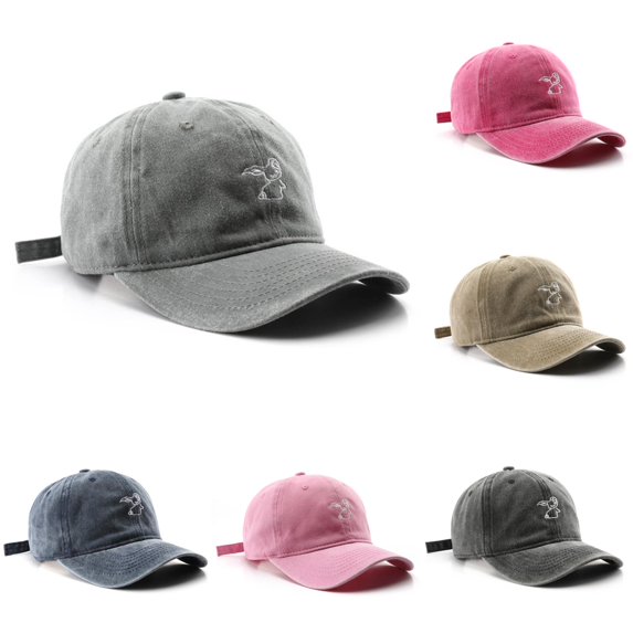 XIAOCHA Women's Cartoon Embroidered Dad Hat Adjustable Hat Band Daily Outdoor Ball Cap,Grey