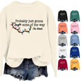 thumbnail image 1 of XIAOCHA Women's Christmas Light Print Pullover Sweatshirt Loose Fit Holiday Sweatshirts, 1 of 3