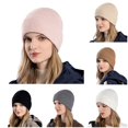 thumbnail image 1 of XIAOCHA Women's Classic Rib‑Knit Beanie Solid Outdoor Mountain Toque Fall Winter Skull‑Cap,Pink, 1 of 4