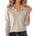 thumbnail image 1 of XIAOCHA Women's Collared Knit Sweater Long Sleeve V Neck Ribbed Pullover Cozy Casual Everyday Top, 1 of 4