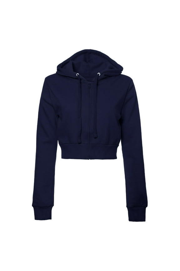 Women's Cropped Zip Up Hoodie Hooded Drawstring Waist Sweatshirt Stretchy Trendy Gym Casual Jacket
