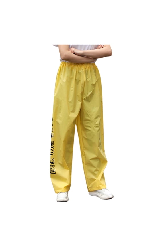 Women's Disposable Clear Rain Pants Solid Loose Waterproof Trousers Outdoor Travel Rain Bottoms