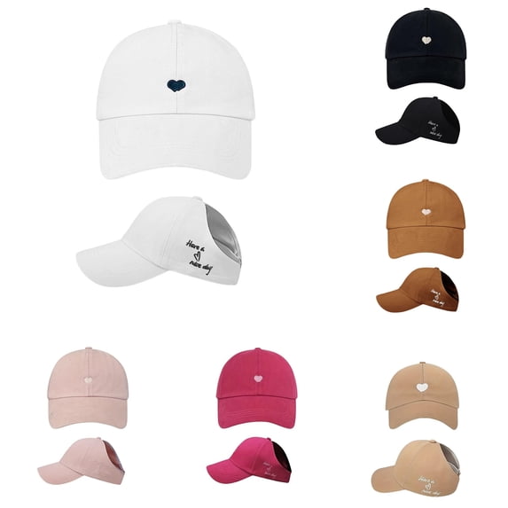 XIAOCHA Women's Embroidered Baseball Cap Adjustable Hat Band Farm Ball Hat,White