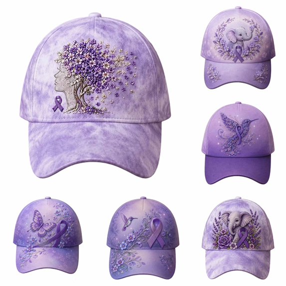XIAOCHA Women's Embroidered Ribbon Tree Graphic Baseball Cap Adjustable Trucker Hats for Outdoor Sun Shield Ball Cap,Light Purple1