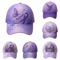 thumbnail image 1 of XIAOCHA Women's Embroidered Ribbon Tree Graphic Baseball Cap Adjustable Trucker Hats for Outdoor Sun Shield Ball Cap,Light Purple3, 1 of 4