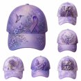 thumbnail image 1 of XIAOCHA Women's Embroidered Ribbon Tree Graphic Baseball Cap Adjustable Trucker Hats for Outdoor Sun Shield Ball Cap,Light Purple5, 1 of 4