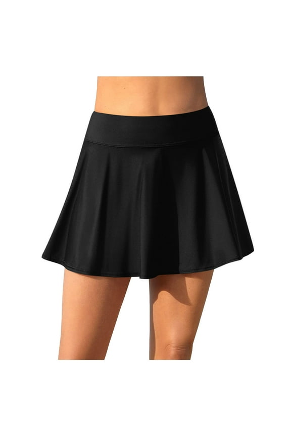 Women's Flared Skort Flowy Fit Above Knee High Waist Bottoms Breathable Athletic Active Skorts