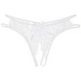 thumbnail image 1 of XIAOCHA Women's Floral Lace Bow Thong Low Rise Mini Length Elastic Waist G String Sheer Intimate Thongs, 1 of 2