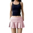 thumbnail image 1 of XIAOCHA Women's Fold Over Waist Mini Skirt Ruffled Hem Summer Street Short Skort, 1 of 7