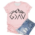 thumbnail image 1 of XIAOCHA Women's Graphic T Shirt Rolled Sleeve Mountain Print Tee Comfortable Casual Outdoor Top, 1 of 2