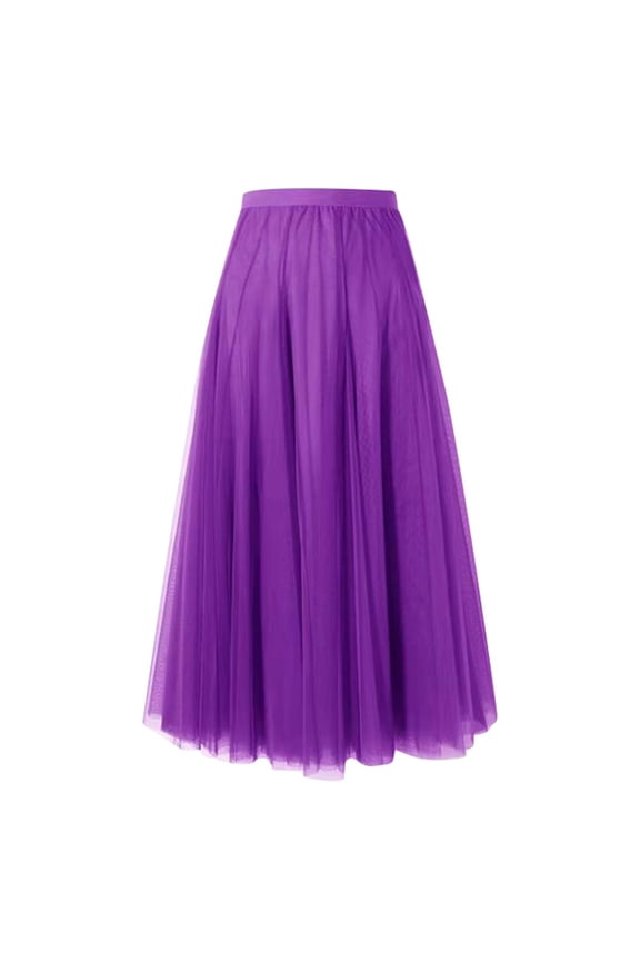 Women's High Waist Pleated Flowy Skirt A-Line Elegant Party Evening Floor-Length Skirt