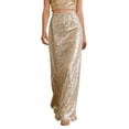 thumbnail image 1 of XIAOCHA Women's High-Waisted Sequin Skirt Glam Formal Party Sleek Straight-Fit Maxi Skirt, 1 of 8