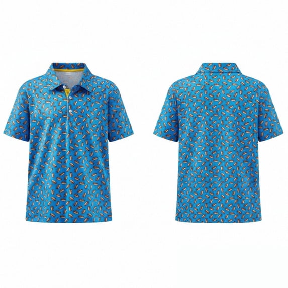 XIAOCHA Women's Holiday Short Sleeve Polo Shirt Donut Print Casual Outfit Sport Jersey
