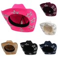 thumbnail image 1 of XIAOCHA Women's Inner Star‑Glitter Accent Cowboy Hat Solid Horse‑Riding Farm Western Hat,Hot Pink, 1 of 7