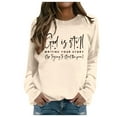 thumbnail image 1 of XIAOCHA Women's Letter Sweatshirt Loose Crew Neck Pullover Top Casual Daily Streetwear Sweatshirts, 1 of 4