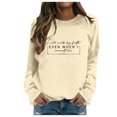 thumbnail image 1 of XIAOCHA Women's Letter Sweatshirt Loose Crew Neck Pullover Top Warm Comfy Casual Daily Wear Sweatshirts, 1 of 4