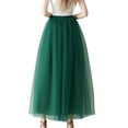 thumbnail image 1 of XIAOCHA Women's Mesh Tulle Maxi Skirt Elastic High Waisted Swishy Long Skirt Parties Fluffy Layered Bow Skirt, 1 of 4